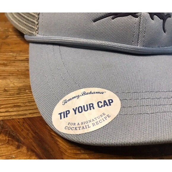 New Tommy Bahama Baseball Hat Marlin Tip Your Cap Light Blue Beach Tropical Fish - Picture 3 of 8
